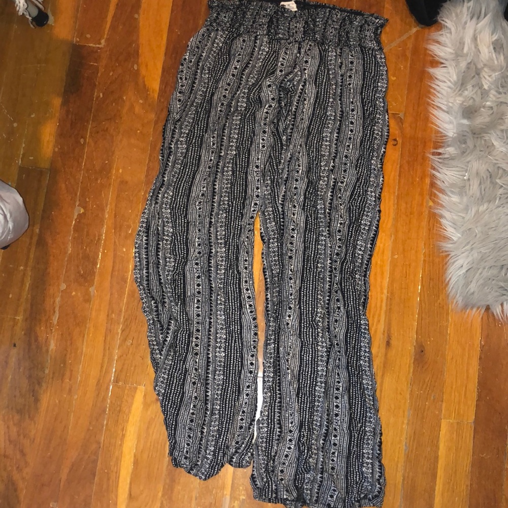 Black/White Wide Leg Pants